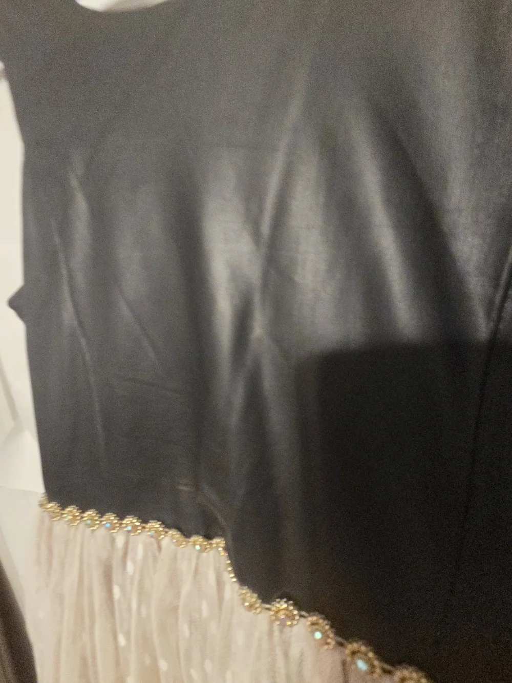 Black & Champagne Dot Tulle Party Dress